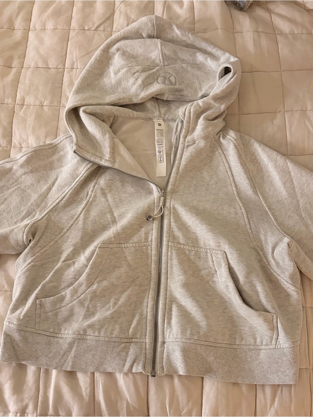 lululemon athletica Light Gray Full-Zip Hoodie